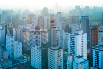 Wall Mural - Panoramic view residential buildings at Sao Paulo, Brazil, South America