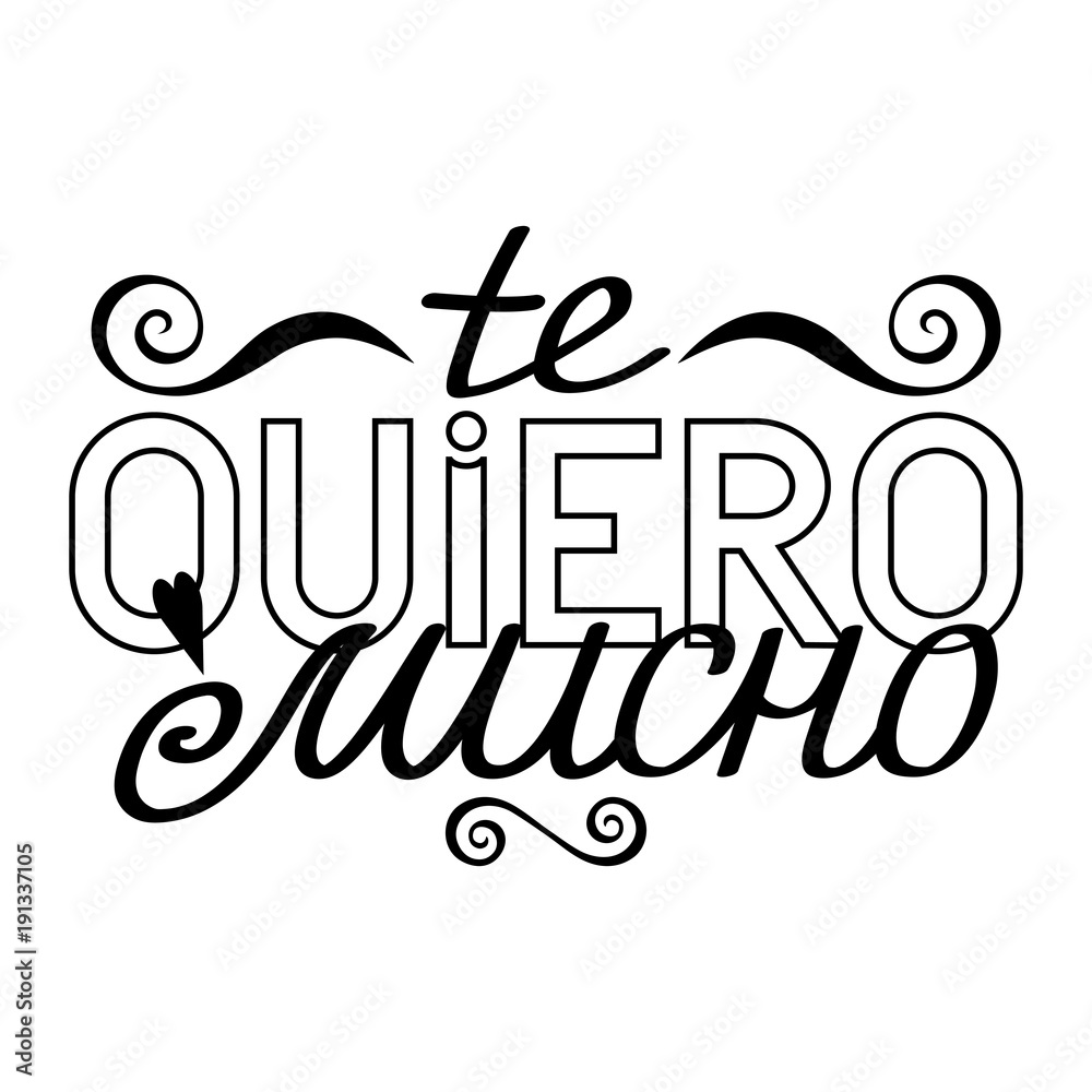 Black outline isolated hand drawn decorative quote in spanish language ...