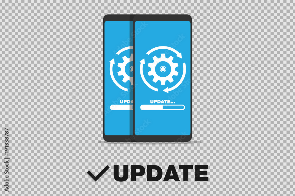System software update and upgrade concept. Loading process in smart ...