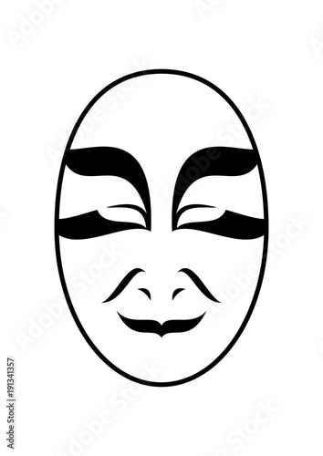Tribal smiley japanese kabuki mask. Drama actor face Stock Vector | Adobe  Stock