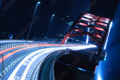 Plakat Nocny widok na most Atsudobashi