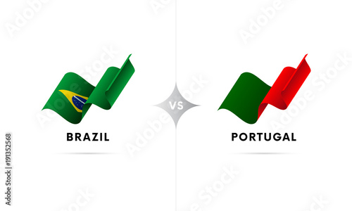 Brazil Versus Portugal Football Vector Illustration Buy