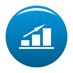 Poster - New chart icon vector blue circle isolated on white background 