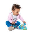 © Africa Studio - Cute little child with colorful book on white background