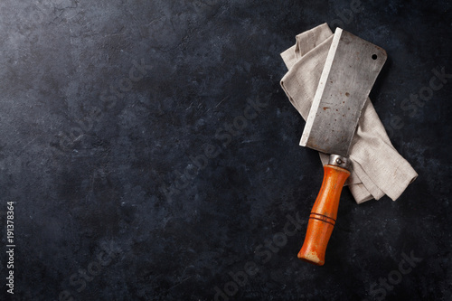 Cuadros en Lienzo Butcher. Vintage meat knife
