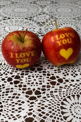 Wall Mural - i love you apple