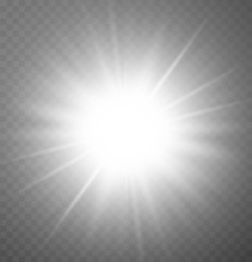 Wall Mural - white glowing light burst explosion with transparent effect. vector illustration.