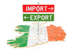 Import and export in Ireland concept, 3D rendering