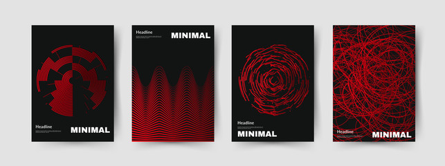 Red and Black Background. Abstract shapes with gradients. Trendy design. Eps10 vector.
