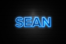 Sean Neon Sign On Brickwall