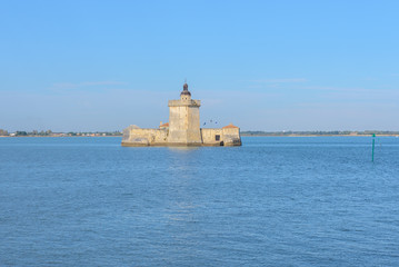 Wall Mural - Fort Louvois at high tide, Charente-Maritime, France