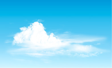 Aufkleber - Blue sky with clouds panorama. Vector background.