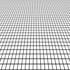 Poster - Perspective Grid view at an angle, background white floor tile grid view from man