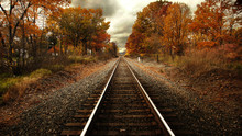 Train Tracks In Fall