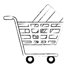 Wall Mural - shopping cart with credit card vector illustration design