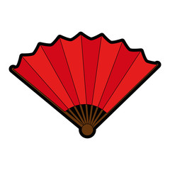 Wall Mural - chinese fan decorative icon vector illustration design