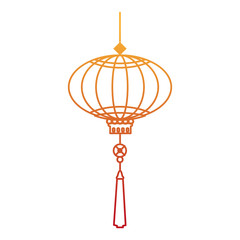 Wall Mural - chinese lamp hanging icon vector illustration design