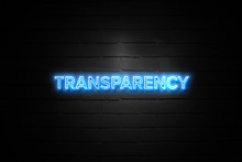 Transparency Neon Sign On Brickwall