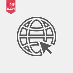 Poster - Go to web Icon in trendy flat style isolated on grey background. Website pictogram. Internet symbol for your web site design, logo, app, UI. Vector illustration,