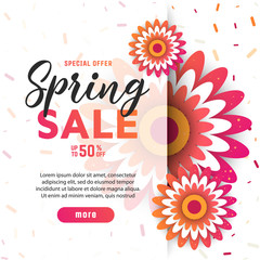 Spring sale paper cut  flowers for your design