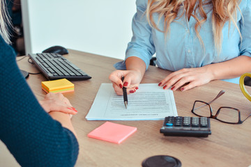 Woman offer Handshake to seal a deal after a job recruitment meeting