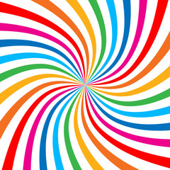 Wall Mural - Colorful Bright Rainbow Spiral Background. Vector illustration.