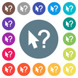 © botond1977 - Help cursor flat white icons on round color backgrounds
