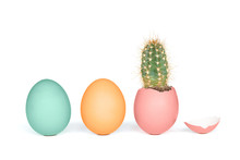Desert Style Easter Eggs With Cactus