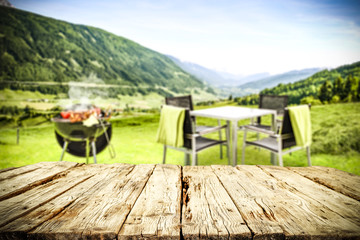 Sticker - table background and grill 