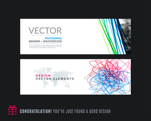 Wall Mural - Abstract vector set of modern horizontal website banners