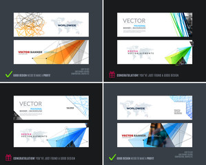 Wall Mural - Abstract vector set of modern horizontal website banners