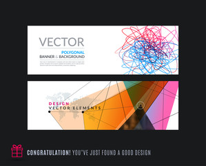 Wall Mural - Abstract vector set of modern horizontal website banners