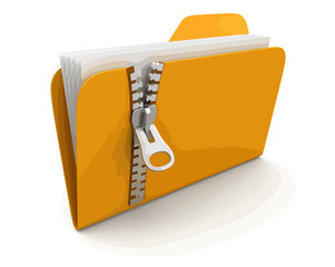 Poster - folder and lists with zipper. Image with clipping path