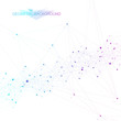 © BAIVECTOR - Geometric graphic background molecule and communication. Big data complex with compounds. Perspective backdrop. Minimal array. Digital data visualization. Scientific cybernetic vector illustration.