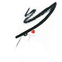 Wall Mural - Abstract woman with hat. Fashion illustration. 