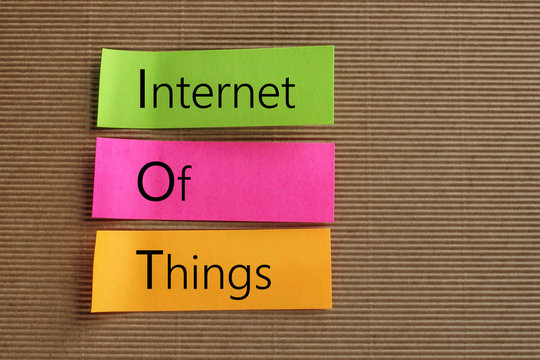 Internet Of Things (IOT) text on colorful sticky notes