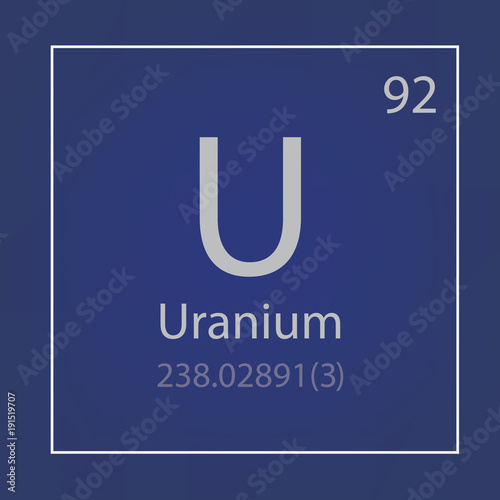 Fotografia Uranium U chemical element icon- vector illustration