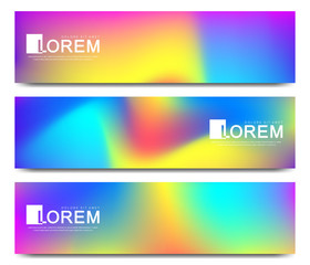 Poster - Modern set of vector banner. Abstract fluid 3d shapes vector trendy liquid colors backgrounds set. Colored fluid graphic composition illustration.