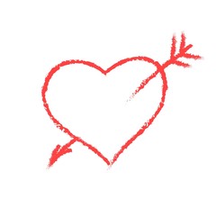 Wall Mural - Vector hand-drawn red heart.