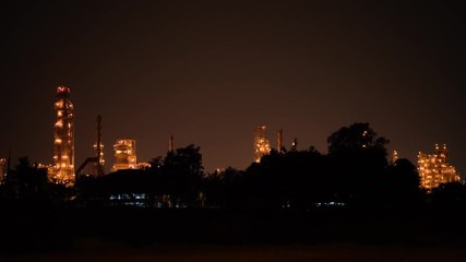 Wall Mural - Night scene of Oil and Chemical Plant