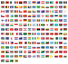 All National Flags Of The World With Names - High Quality Vector Flag Isolated On White Background