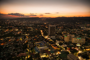 Panoramic view of Cebu city in sunset   Philippines.