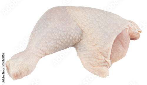 Cuadros en Lienzo a chicken leg quarter isolated. Clipping path included