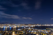 Tromso city panorama in the night view from the mountain