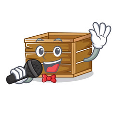 Sticker - Singing crate mascot cartoon style