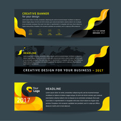 Wall Mural - Vector set of abstract horizontal banner