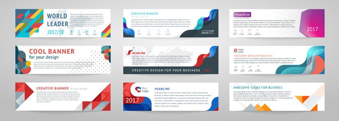 Wall Mural - Vector set of abstract horizontal banner