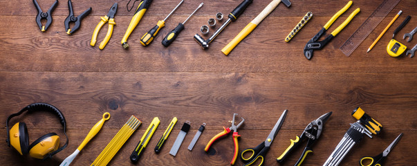 Canvas Print - Many Yellow Repair Tools