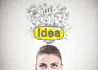 Poster - Head of a businesswooman, good idea