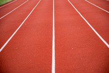 Red Running Track For Background.